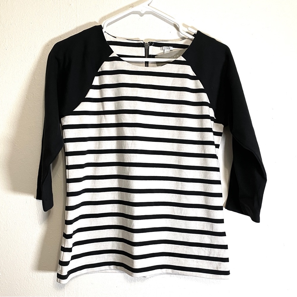 J Crew Striped Shirt, 3/4 Sleeves